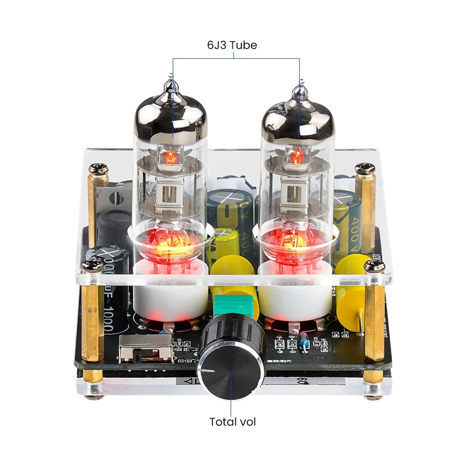 Upgraded 6A2 Tube Preamplifier Amplifiers HiFi Preamp Bile Buffer Audio Amp Speaker Sound Amplifier Home Theater DIY ,Multiple inputs