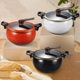 thumbnail image 2 of Multifunctional Large Capacity Non-stick Pressure Cooker, 8QT Micro Pressure Cooker Fast Cooking Cookware, Push-Pull Latch Opening/Closing, Rapid Heat Conduction, for All Stovetop (Blue), 2 of 8