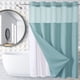 thumbnail image 5 of Cortina de ducha, cortinas opacas con diseño de estrella, lisa, doble anilla grande, reversible, para baños, de poliéster resistente., 5 of 5