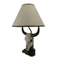 thumbnail image 2 of Cattle Ranch Decorative Bull Skull Table Lamp with Beige Fabric Shade  - 19.5 Inches High - Perfect Addition for Your Cowboy or Western-Themed Home DÃ©cor, 2 of 4