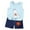 Light Blue, variant on Futezty Toddler Boys Clothes Summer Outfit Sets, Toddler Boys Girls Short Sleeve Independence Day Letter Prints T Shirt Tops Patchwork Shorts Outfits