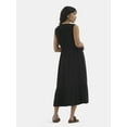 thumbnail image 2 of Time And Tru Women's & Women's Plus Double Cloth Sleeveless Midi Dress, Sizes XS-4X, 2 of 4