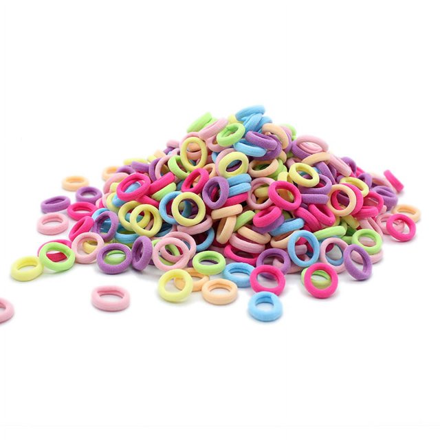 500 Uds. Banda para el pelo para niña, banda elástica para el pelo de tamaño pequeño para bebé, banda para el pelo Multicolor para niños, Clip elástico de cola de caballo (Color caramelo) BRILLAR Rojo Verde