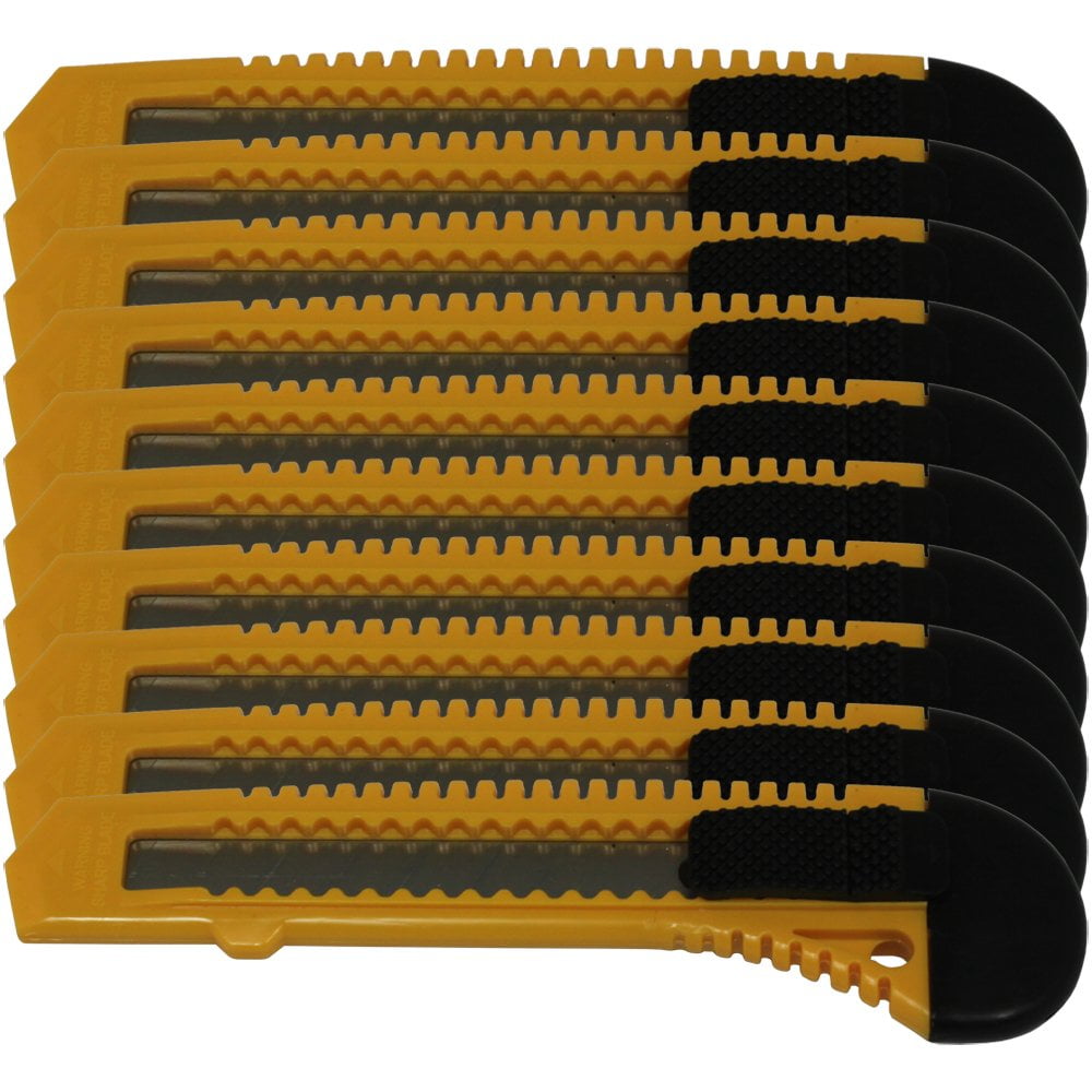 10 Bulk Utility Knives Box Cutters Snap Off Blades Yellow