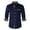 Navy, variant on Lovskoo 2024 Long Sleeve Shirts for Men Button Down Casual Trendy Patchwork Plaid Turn-Down Collar Shirt Blouse Beige XL