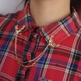 thumbnail image 4 of Christmas Deer Head Elk Neck Tip Tassel Double Chain Collar Pin Broche Mujeres jinwen Botones Collar, 4 of 8