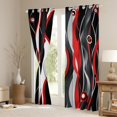 thumbnail image 3 of Manfei Red Black White Blackout Curtains Set of 2 (52x84 Each),Waves Lines Window Curtains,Minimalism Geometric Striped Curtains and Drapes For Girls Boys,Super Cozy Room Decor, 3 of 6