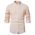 thumbnail image 2 of Azrian Long Sleeve with Turn-down Collar and Button Shirt for Men,Men Casual Fashion Turn-down Collar Button Long Sleeve Shirt Blouse, 2 of 9