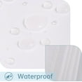 thumbnail image 6 of White Fabric Shower Curtain with Weighted Bottom Hem, 120GSM Heavy Duty Shower Curtain Liner Washable, Plain White Elegant Waterproof Cloth Hotel Bathroom Curtain Set with Hooks, 72x72, 6 of 6