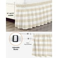 thumbnail image 3 of Vintage Linen Bed Skirt Queen Size 18&nbsp;Inch Drop, Striped Beige Theme Farmhouse Wrap Around Dust Ruffle Bedskirts, Wrinkle & Fade Resistant Easy Fit Bedskirt with Adjustable Elastic, 3 of 8