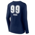 thumbnail image 3 of Women's Aaron Judge Navy New York Yankees Fastball Player Name & Number Long Sleeve V-Neck T-Shirt, 3 of 3