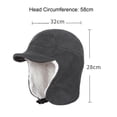thumbnail image 4 of Ettsollp Motorcycles Winter Hat Winter Outdoor Sport Hat Face Ear Protection Soft Plush Resistant Solid Color Brimed Adjustable Skiing Cycling Peaked for Men, 4 of 8