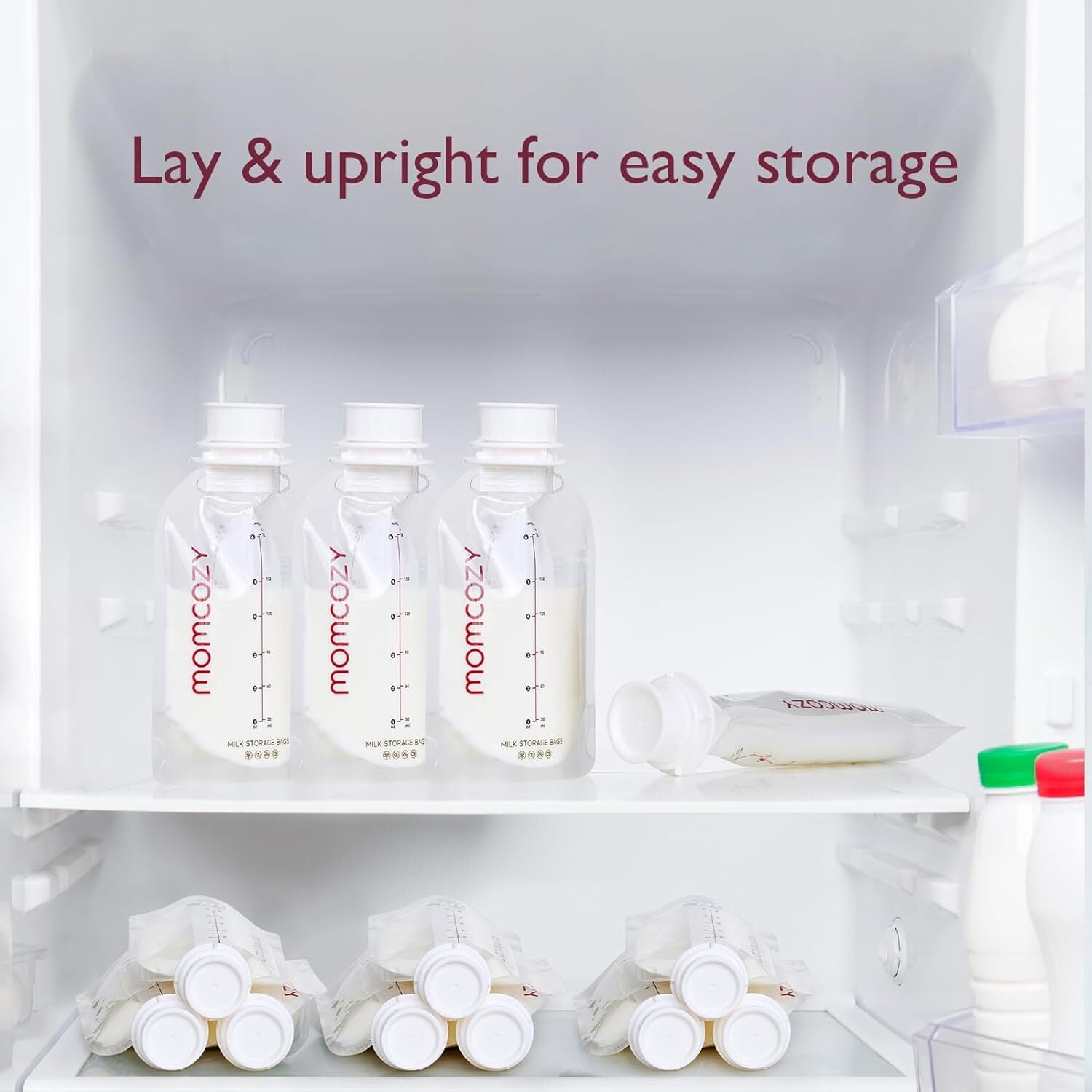 Momcozy Disposable Baby Bottle Kit, Leakproof and Transfer-Free Breastmilk Storage Bags for Freezing, 6 Ounce