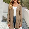 thumbnail image 3 of HAOTAGS Girls Sweater Jacket Loose Fit Winter Warm Thin Long Sleeve Cardigan Khaki Size 11, 3 of 5