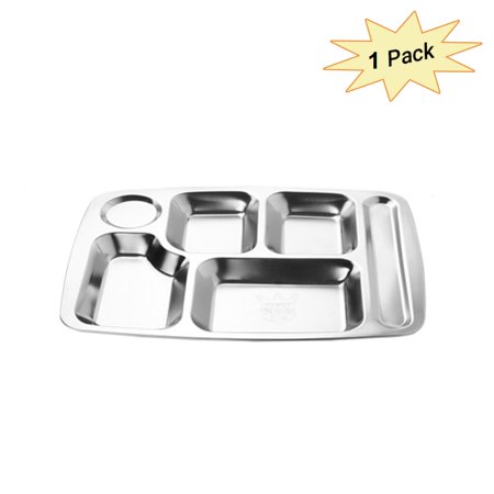Section Tray Stainless Steel Segmented Trays Divided Plate Meal Tray Food Serving ...