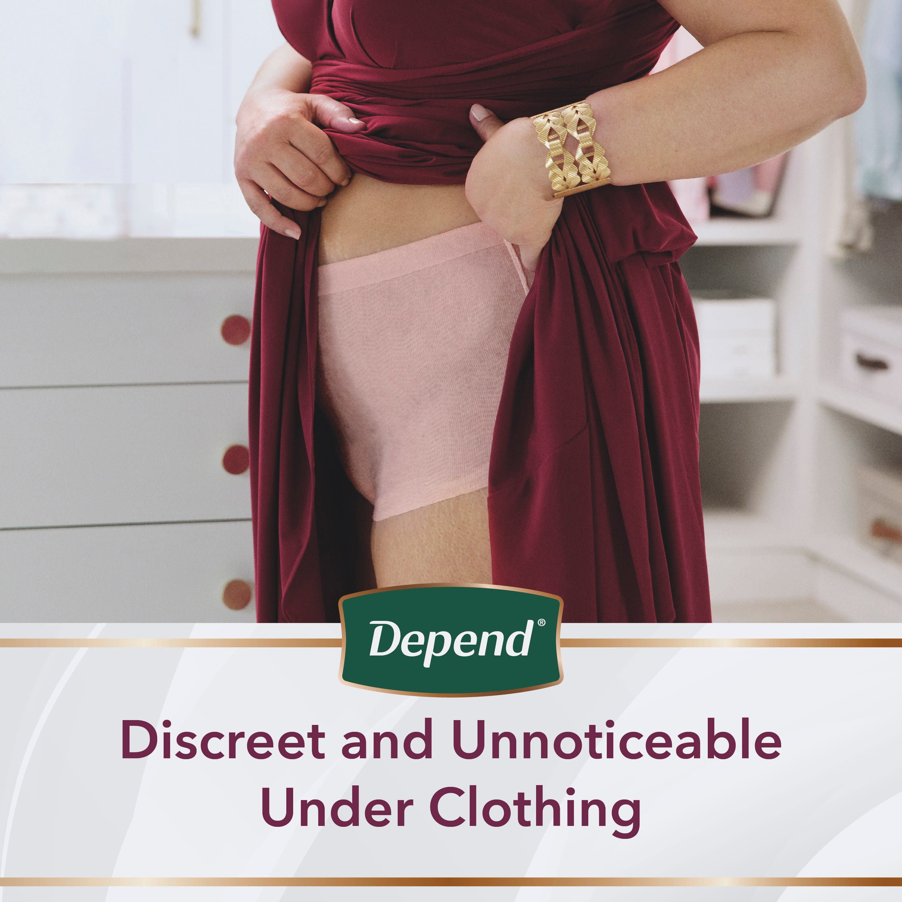 Depend Silhouette Female Adult Absorbent Underwear Depend® Silhouette® Pull  On with Tear Away Seams Small Disposable Heavy Absorbency - 1160326PK 
