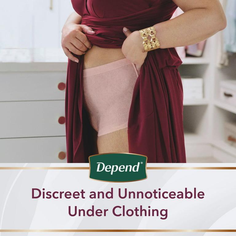 Depend Silhouette Adult Incontinence Underwear for Women, M, Black