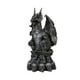 thumbnail image 2 of Escultura de estatua de dragón con esqueleto de hueso de resina, decoración posada sobre una estatua de animal. Negro, 2 of 9
