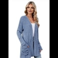 thumbnail image 4 of Cárdigan de Punto de Larga, Color Azul, Talla XL, 4 of 10