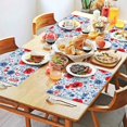 thumbnail image 2 of Pioneer Flower Floral Print Pattern Summer Placemats Table Placemats Set Of 4-Linen Kitchen Washable Placemats Table Mats 12x18 Inch Non-Slip Heat Resistant, 2 of 5