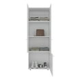 thumbnail image 6 of Nmkwnr Wood Wardrobe with 4 Shelves, 3 Door Tall Storage Cabinet for Bedroom, Living Room, Entryway, White, 6 of 9
