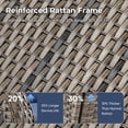 thumbnail image 6 of PARKWELL Outdoor 3 Seats Sofa - Rattan Wicker Patio Couch with Cushions - Steel Frame - Gray Wicker, Blue Cushions, 6 of 9