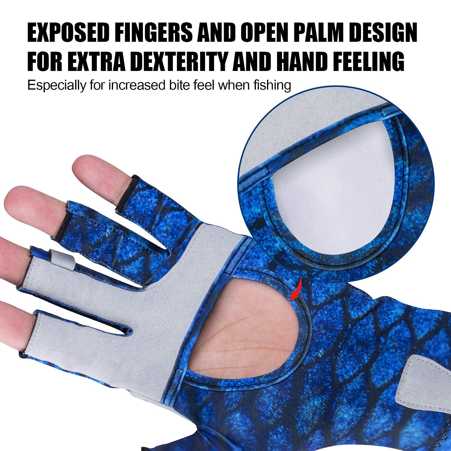 Goture Fingerless Fishing Gloves Summer UV Protection Half Finger Design  Fishing Gloves for Fishing, Boating, Kayaking, Hiking, Cycling for Men and  Women 