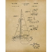 Original Yacht Artwork Submitted In 1951 - Nautical - Patent Art Print