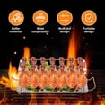 thumbnail image 2 of HLONK Chicken Leg Racks Sturdy Practical Drumstick Holder Roaster Easy to Clean Stainless Steel Chicken Rack Portable Drumstick Holder Rack Stand Kit for Outside Party, 2 of 10