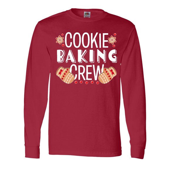 Inktastic Christmas Cookie Baking Crew with Oven Mitts Long Sleeve T-Shirt