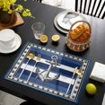 thumbnail image 3 of Navy Blue Anchor Placemats Set of 6, Nautical Summer Beach Coastal Ocean Placemats for Dining Table, Place Mats for Kitchen Tabletop, Waterproof Wipeable Dining Table Mats Set, 3 of 9