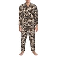 thumbnail image 3 of Naloa Pug Men’s Pajamas Set - Long Sleeve Button Down Sleep Shirt and Pajama Bottoms Sleepwear Set-X-Large, 3 of 7