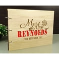 thumbnail image 3 of Wood Engraved Name Bride & Groom Advice Guestbook Custom Rustic Wedding Scrapbook, 3 of 6