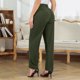 thumbnail image 1 of Pantalones De Color Puro Para Mujer, Pantalones De Cintura Alta, Sueltos, Informales, Elegantes, Con Botones De Color Puro, Cierre De Cremallera, Pantalones Plisados ​​con ANGGREK DE Verde XXL, 1 of 7