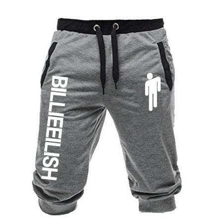 KABOER Men's Billie Eilish Graphic Sweatpants Fans Calf-Length Pants Cropped Trousers