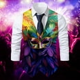 thumbnail image 2 of Men Suit Vest Novelty Vests Gothic Formal Waistcoat Vintage Graphic Print Tuxedo Vests for Party 𝐌𝐚𝐫𝐝𝐢 𝐆𝐫𝐚𝐬 Vest Funny Graphic, 2 of 4