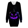 thumbnail image 6 of Taqqpue Halloween Print Hoodie Dress for Women Ghost Pumpkin Witch Mini Dresses Halloween Costume Long Sleeve Outfit Cosplay Halloween Party Dress with Pockets, 6 of 7