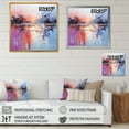 thumbnail image 4 of Designart "Purple and Blue Lake Landscape Expressions" Abstract Wall Art - Modern Purple Abstract Bedroom Canvas Wall Art, 4 of 6