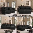 thumbnail image 6 of Hvoonc 132.3" Oversized Modular Sectional Sofa for Living Room, 24" Deep Seating, Flexible Combination, Black, 6 of 10