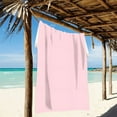 thumbnail image 2 of Ryvnso Solid Pink Oversized Beach Towel Microfiber Bath Blankets Swimming Fitness 37" x 74", 2 of 5