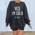 thumbnail image 1 of Nouveau Womens Tops 2023 Print Ample Col Rond Manches Longues Molleton Décontracté Coupe Oversize Pull-Over for Women, 1 of 8