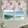thumbnail image 3 of Boho Spring Floral Farmhouse Short Window Curtain Valances, Vintage Flowers Patchwork Plaid Pink Rod Pocket Kitchen Valances for Living Room Bedroom Bathroom Cafe 54" x 18", 3 of 8