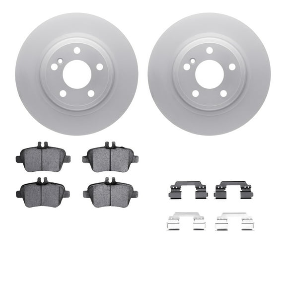 Dynamic Friction Company Rear Geospec Brake Rotors with 5000 Advanced Brake Pads includes Hardware 4512-63242