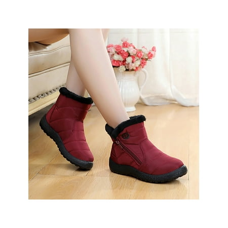 

Ymiytan Fashion Snow Boots for Women Warm Ankle Boots Waterproof Outdoor Slip On Lined Winter Short Booties Anti-Slip Comfort