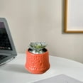 thumbnail image 4 of 3.4x3.4x2.9in Plastic Glazed Vase - Mini Cube Flower Pot for TV Cabinet Decor, Dried Flower Arrangement, Orange Imitation Ceramic Centerpiece, 4 of 6