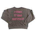 thumbnail image 2 of Wild Fox Ladies Lightweight Long Sleeve Crew Neck Graphic Pullover Sweatshirt (Gray Pinstripe, XL), 2 of 2