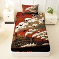 thumbnail image 3 of Homewish Vintage Skull Crows Twin Sheets,Retro Train Bedding,Halloween Bed Set,3 Pieces,1 Fitted Sheet and 1 Pillowcase, 3 of 5