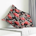 thumbnail image 4 of Throw Pillow Covers 18x18 Inch, Red Flamingo Decorative Pillow Cases for Couch Sofa Bed, Summer Tropical Plants Leaves Botanical Black Cotton Linen Square Home Decor Pillowcases with Hidden Zipper, 4 of 7