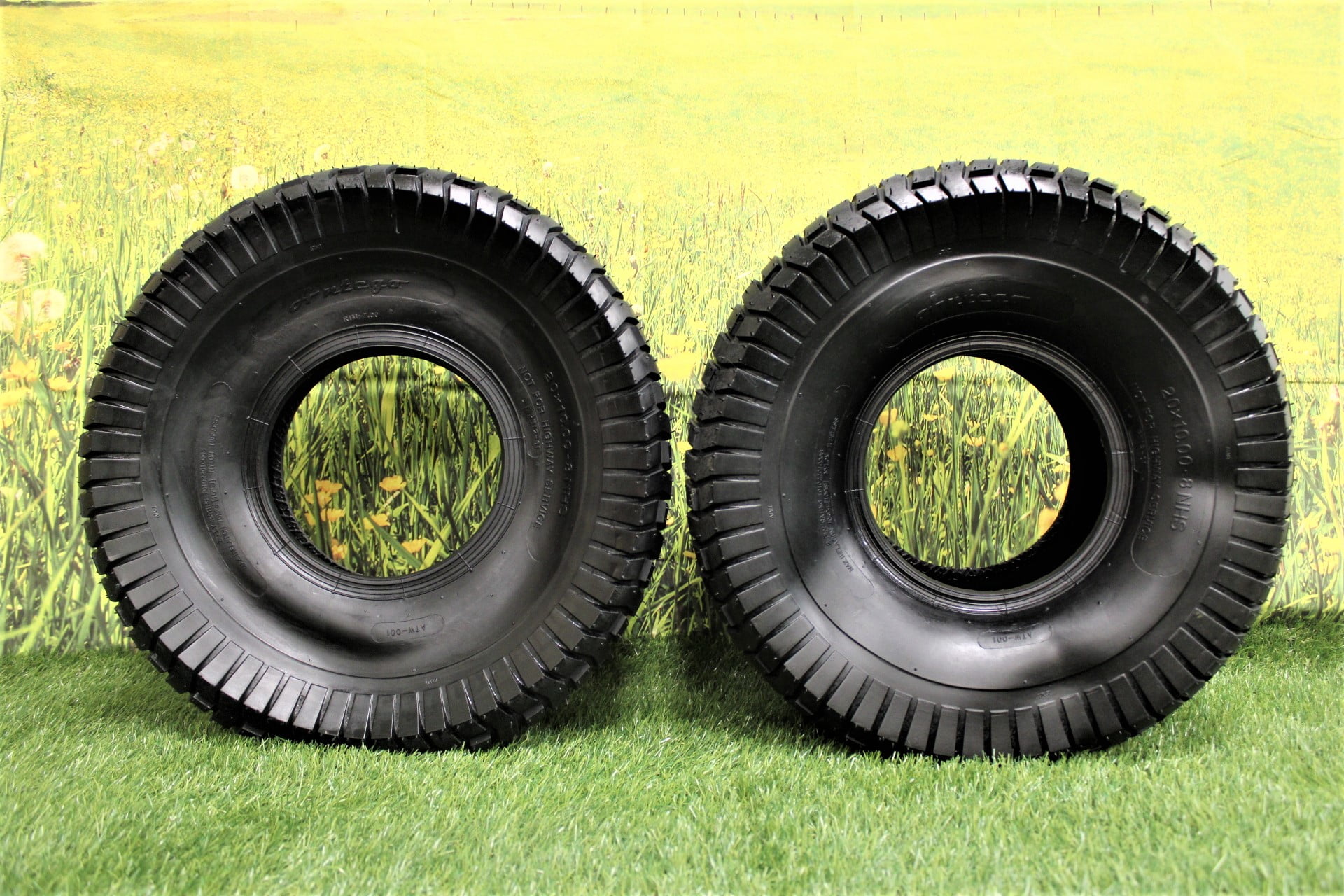 Antego Tire and Wheel (Set of 2) 20x10.008 Turf Tires for Lawn and