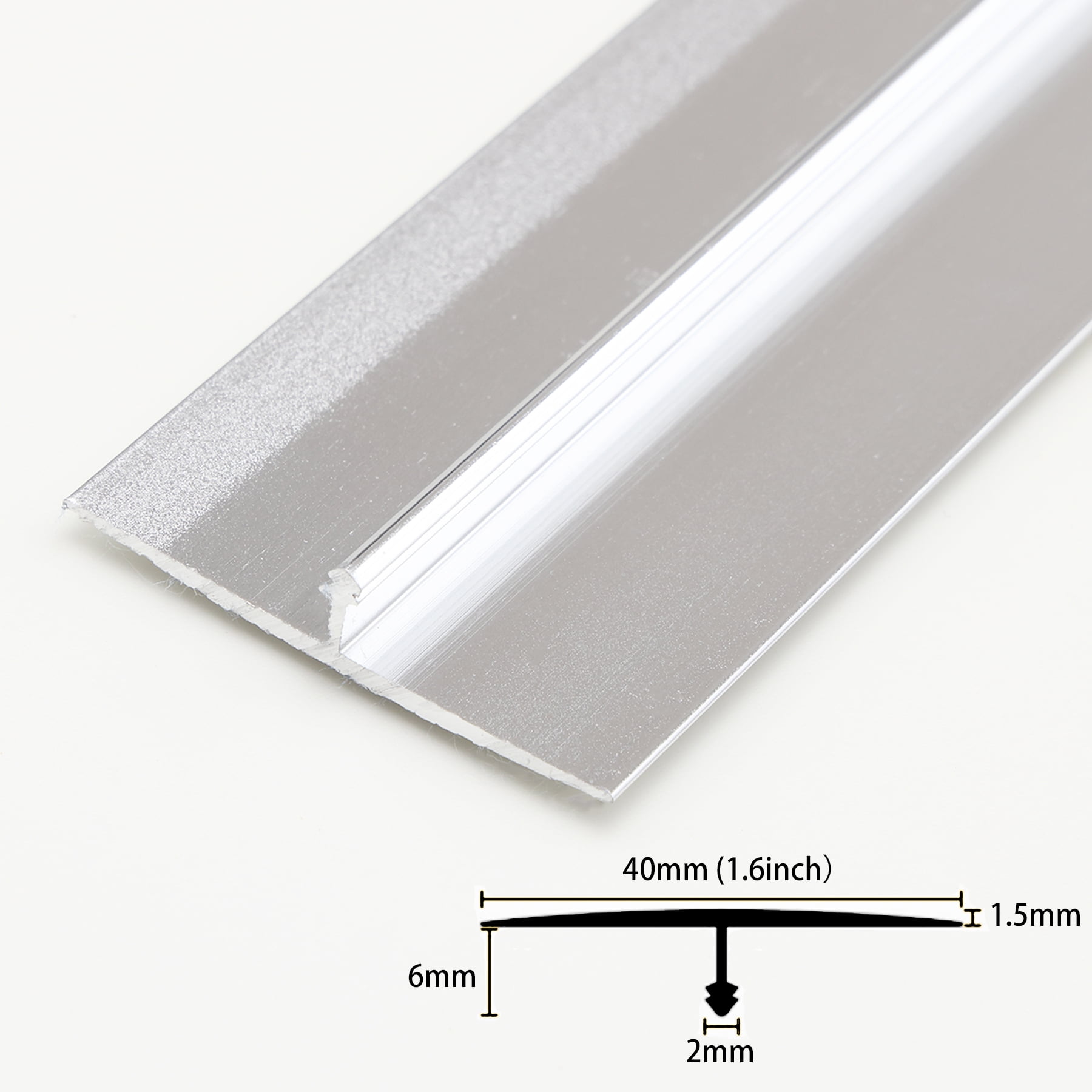 Gaahing Aluminum T Molding Floor Transition Strip, T Moulding for Laminate Flooring Planks, Vinyl Floor Transition, Rubber Transition,3Pcs